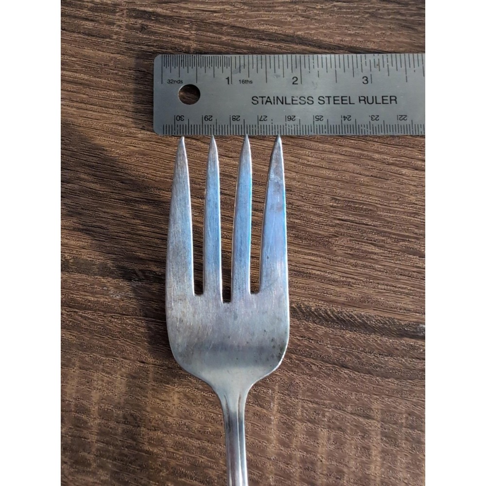 Vtge Fascination Silverplate Cold Meat Serving Fork Floral Scroll Pattern 8.5" - Picture 7 of 13